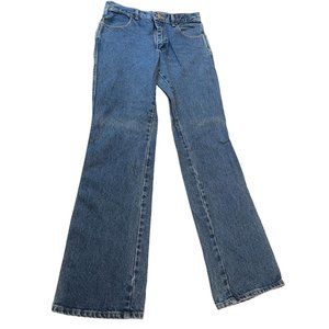 Wrangler Womens Jeans Wide Leg Mid Rise 100% Cotton Flat Front Blue Size W31